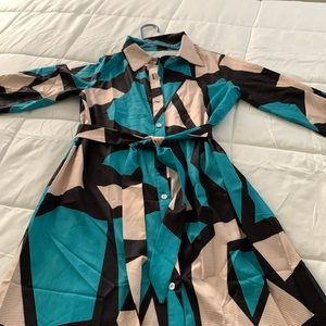 Multi  color button front dress.
